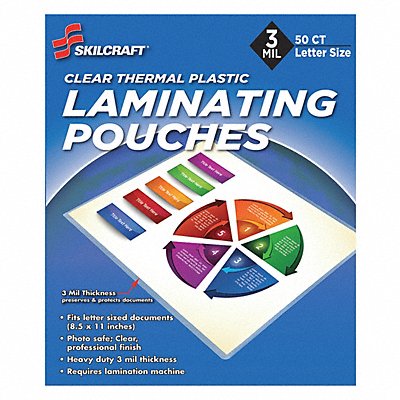 ABILITY ONE 9330020000000 Laminating Pouches Letter Type PK50