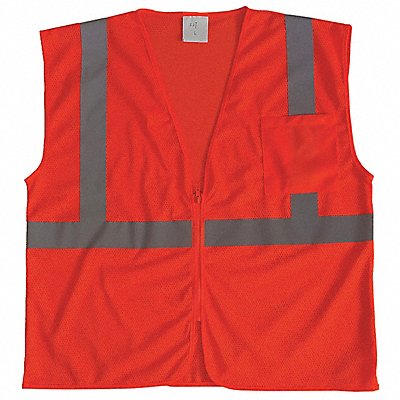 CONDOR 53YL14 J6018 U-Block Vest Class2 Orange/Red 4XL