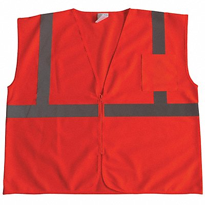 CONDOR 53YL37 J6020 U-Block Vest Class2 Orange/Red 3XL