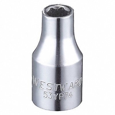 WESTWARD 53YP74 Socket Steel Chrome 5/32 in