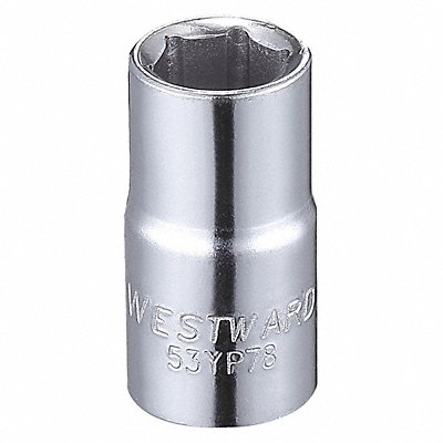 WESTWARD 53YP78 Socket Steel Chrome 9/32 in