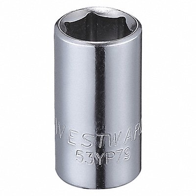WESTWARD 53YP79 Socket Steel Chrome 5/16 in
