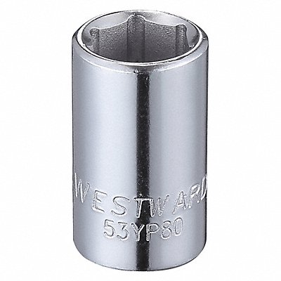 WESTWARD 53YP80 Socket Steel Chrome 11/32 in