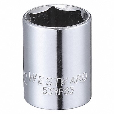 WESTWARD 53YP83 Socket Steel Chrome 1/2 in