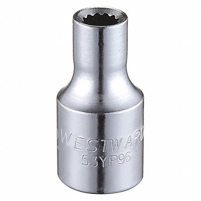 WESTWARD 53YP96 Socket Steel Chrome 13/16 in