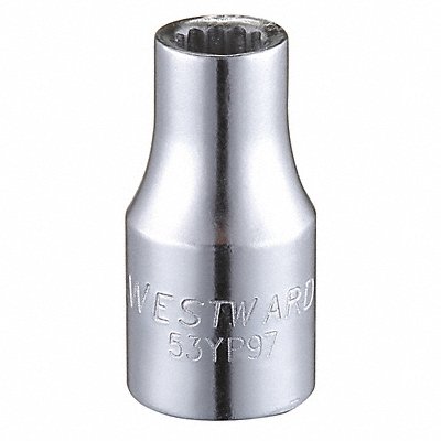 WESTWARD 53YP97 Socket Steel Chrome 3/16 in
