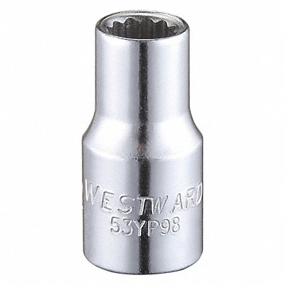 WESTWARD 53YP98 Socket Steel Chrome 7/32 in