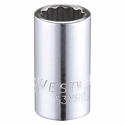 WESTWARD 53YR02 Socket Steel Chrome 5/16 in