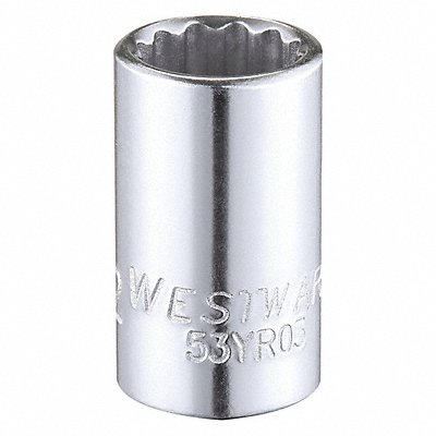 WESTWARD 53YR03 Socket Steel Chrome 11/32 in