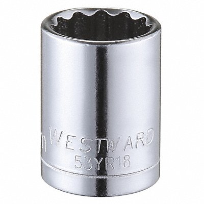 WESTWARD 53YR18 Socket Steel Chrome 12 mm