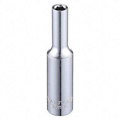 WESTWARD 53YR19 Socket Steel Chrome 5/32 in