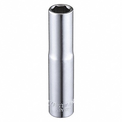 WESTWARD 53YR23 Socket Steel Chrome 9/32 in