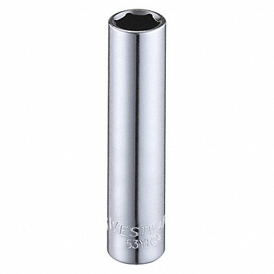 WESTWARD 53YR24 Socket Steel Chrome 5/16 in