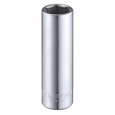WESTWARD 53YR27 Socket Steel Chrome 7/16 in