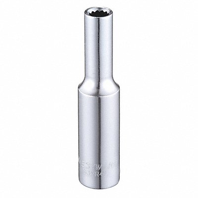 WESTWARD 53YR42 Socket Steel Chrome 3/16 in