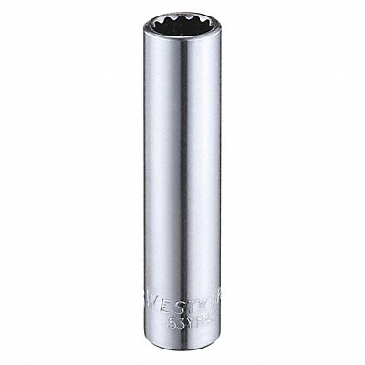WESTWARD 53YR46 Socket Steel Chrome 5/16 in
