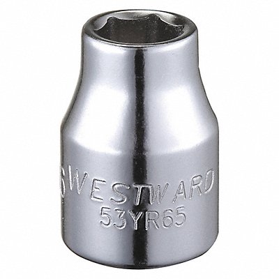 WESTWARD 53YR65 Socket Steel Chrome 5/16 in