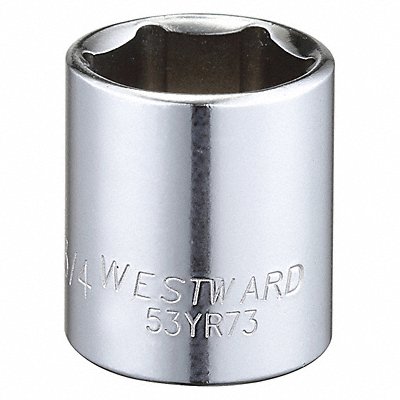 WESTWARD 53YR73 Socket Steel Chrome 3/4 in