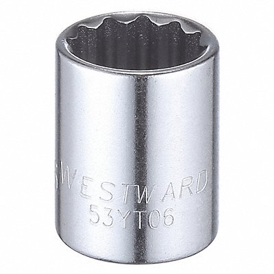 WESTWARD 53YT06 Socket Steel Chrome 9/16 in