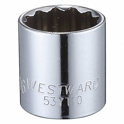 WESTWARD 53YT10 Socket Steel Chrome 13/16 in