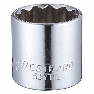 WESTWARD 53YT12 Socket Steel Chrome 15/16 in