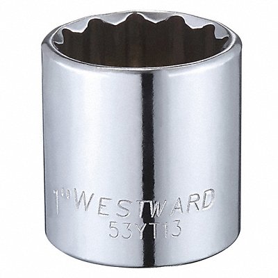 WESTWARD 53YT13 Socket Steel Chrome 1 in