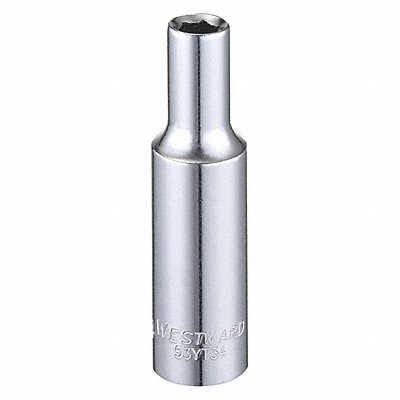 WESTWARD 53YT34 Socket Steel Chrome 1/4 in