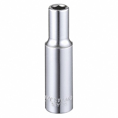 WESTWARD 53YT35 Socket Steel Chrome 9/32 in