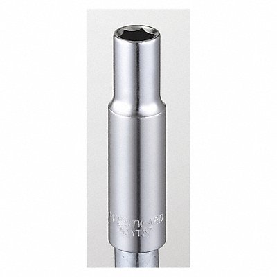 WESTWARD 53YT37 Socket Steel Chrome 11/32 in