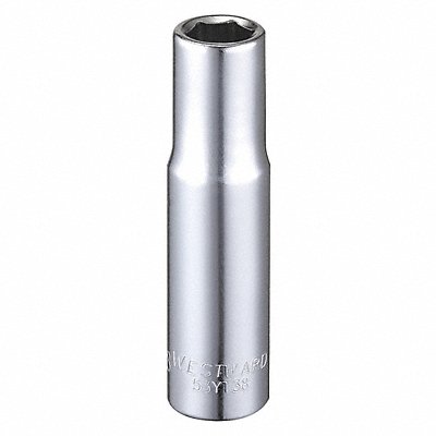 WESTWARD 53YT38 Socket Steel Chrome 3/8 in