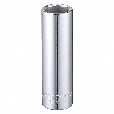 WESTWARD 53YT41 Socket Steel Chrome 9/16 in