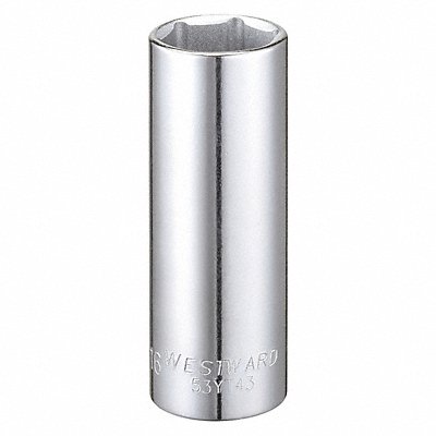 WESTWARD 53YT43 Socket Steel Chrome 11/16 in