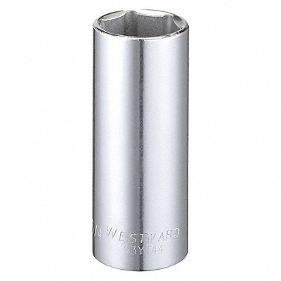 WESTWARD 53YT44 Socket Steel Chrome 3/4 in