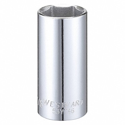 WESTWARD 53YT46 Socket Steel Chrome 7/8 in