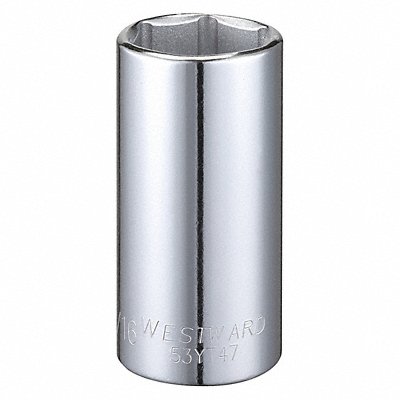 WESTWARD 53YT47 Socket Steel Chrome 15/16 in