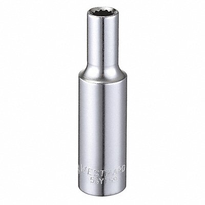WESTWARD 53YT69 Socket Steel Chrome 1/4 in