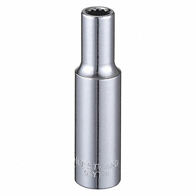 WESTWARD 53YT70 Socket Steel Chrome 9/32 in