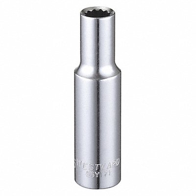 WESTWARD 53YT71 Socket Steel Chrome 5/16 in
