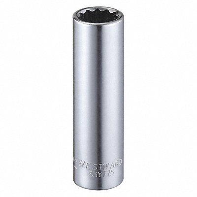 WESTWARD 53YT75 Socket Steel Chrome 1/2 in