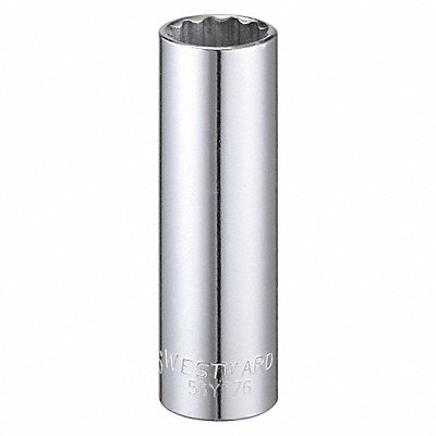 WESTWARD 53YT76 Socket Steel Chrome 9/16 in
