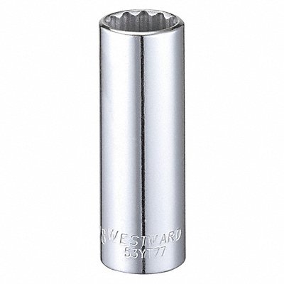 WESTWARD 53YT77 Socket Steel Chrome 5/8 in