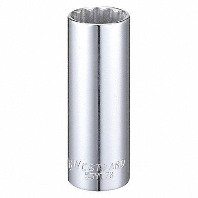 WESTWARD 53YT78 Socket Steel Chrome 11/16 in