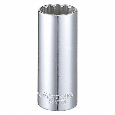 WESTWARD 53YT79 Socket Steel Chrome 3/4 in