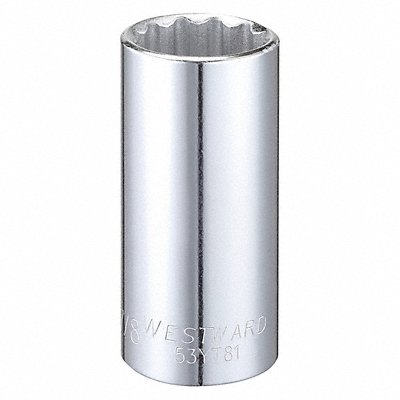 WESTWARD 53YT81 Socket Steel Chrome 7/8 in