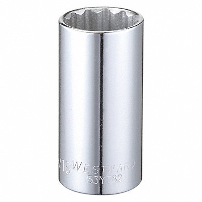 WESTWARD 53YT82 Socket Steel Chrome 15/16 in