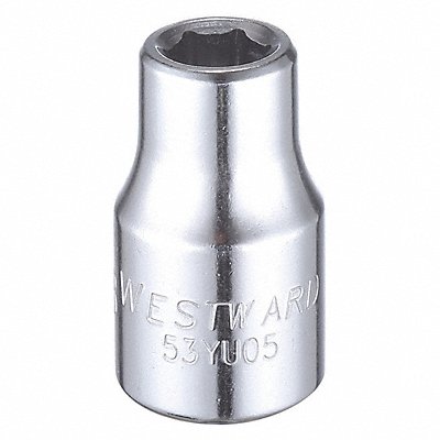 WESTWARD 53YU05 Socket Steel Chrome 3/8 in