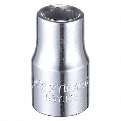 WESTWARD 53YU06 Socket Steel Chrome 7/16 in