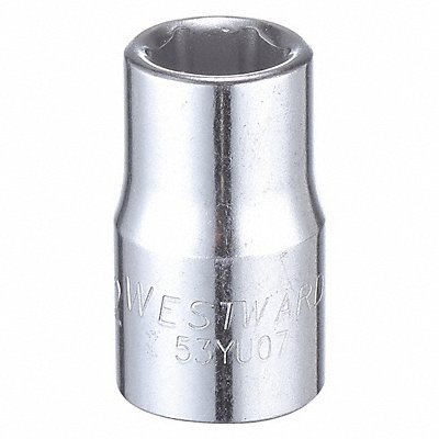 WESTWARD 53YU07 Socket Steel Chrome 1/2 in