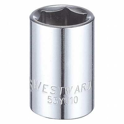WESTWARD 53YU10 Socket Steel Chrome 11/16 in