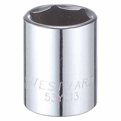 WESTWARD 53YU13 Socket Steel Chrome 7/8 in